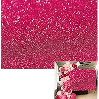 7x5ft Shiny Hot Pink Bokeh Backdrop Let's Go Party Spots Sparkle Background Spa Party Makeup Pink Sequin Princess Girls Movie Party Life Size Photo Booth Props