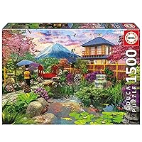 Educa - Japanese Garden - 1500 Piece Jigsaw Puzzle - Puzzle Glue Included - Completed Image Measures 33.46