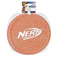 Nerf Dog Nylon Flyer Dog Toy, Flying Disc, Lightweight, Durable and Water Resistant, Great for Beach and Pool, 9 inch Diameter, for Medium/Large Breeds, Two Pack, Orange and Red (8959)