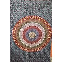 Hippie Mandala Tapestry Wall Hanging,Indian 6 Work Mandala Tapestry,Collage Dorm,Beach Throw Bohemian Tapestry, Wall décor, Boho Bedspread, Queen Indian Mandala Wall Art Hippie Wall Hanging, Cotton