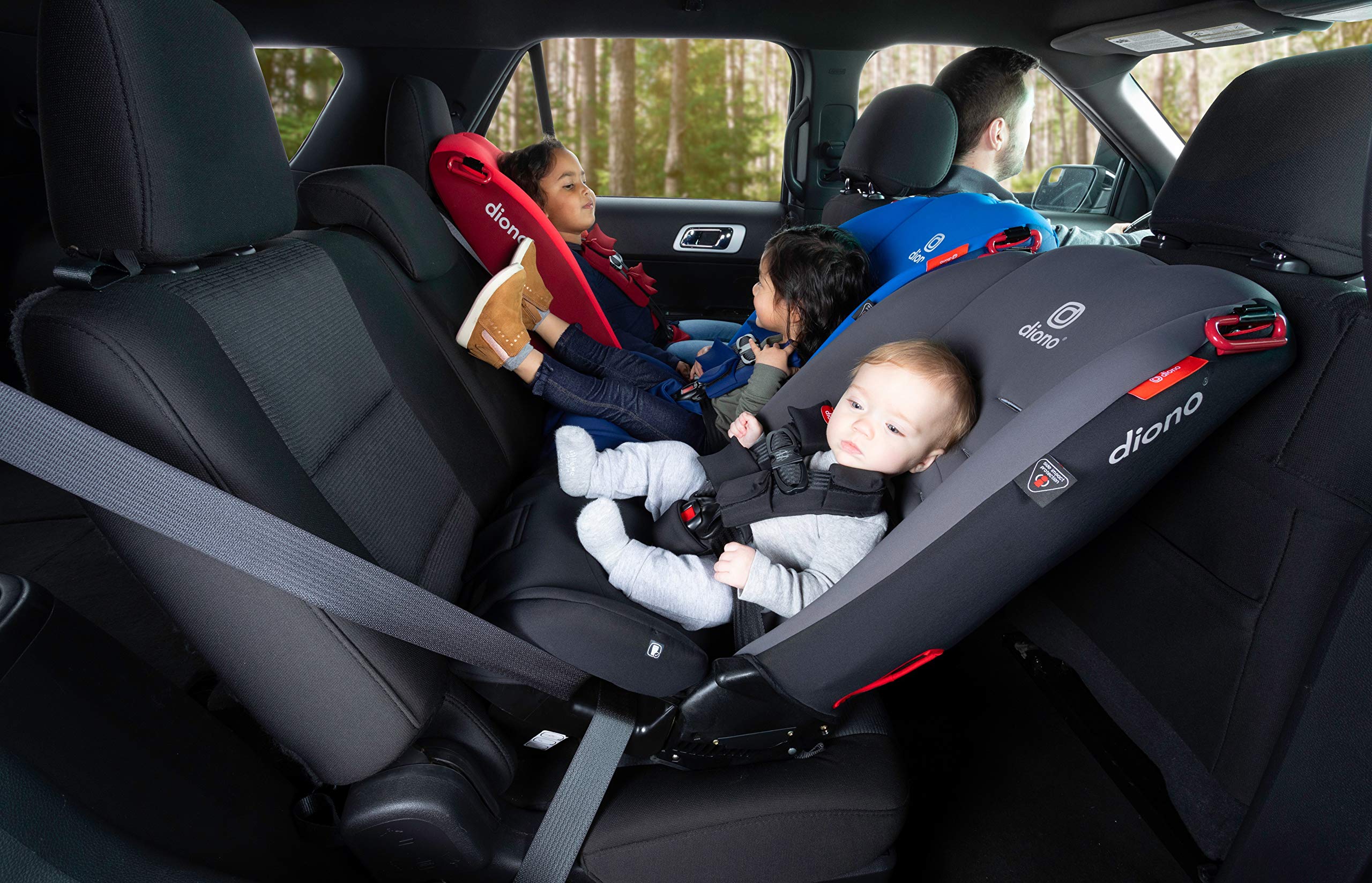 Diono Radian 3R, 3-in-1 Convertible Car Seat, Rear Facing & Forward Facing, 10 Years 1 Car Seat, Slim Fit 3 Across, Gray Slate