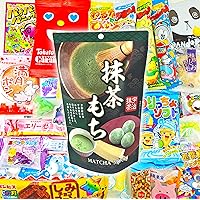 Sakura Box Japanese Snacks & Candy Bundle: 30 Piece Dagashi Box + 130g Matcha Mochi Rice Cakes