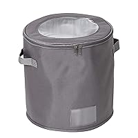 Honey-Can-Do 12-Inch Round Dinnerware Storage Box, Gray SFT-09237 Grey