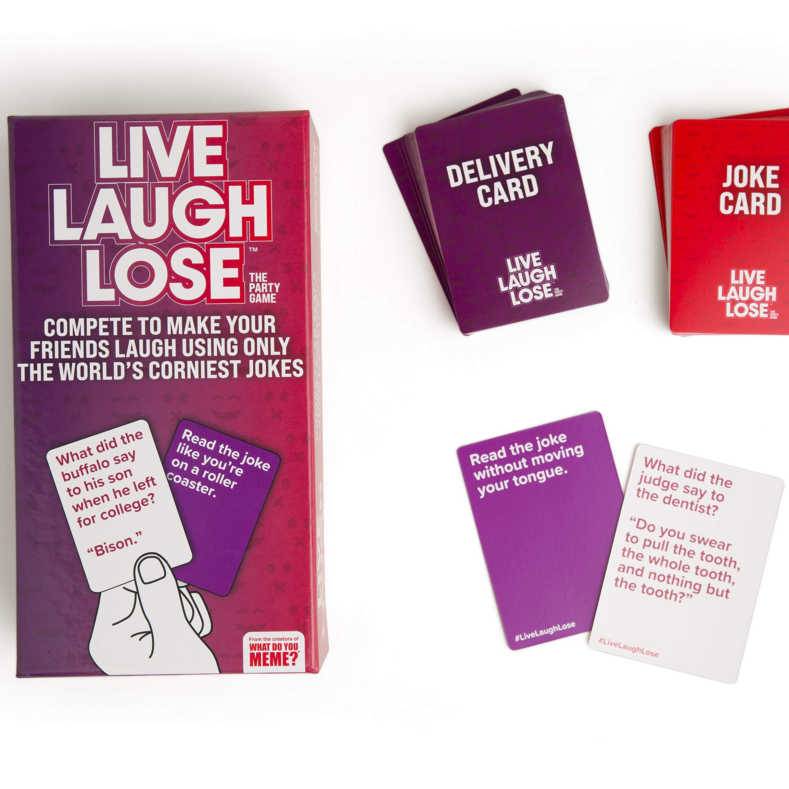 WHAT DO YOU MEME? Live Laugh Lose - The Party Game Where You Compete to Make Corny Jokes Funny