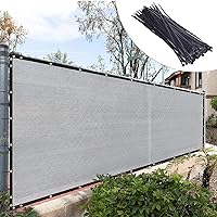 Royal Shade 6' x 25' Grey Fence Privacy Screen Windscreen Cover Netting Mesh Fabric Cloth - Cable Zip Ties Included (We Make Custom Size)