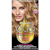 Olia Ammonia Free Permanent Hair Color, 100% Gray Coverage (Packaging May Vary), 8.0 Medium Blonde, Pack of 1