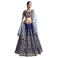 STELLACOUTURE indian ready to wear silk flared bridal lehenga choli for women with stitched blouse and dupatta (8079-U)