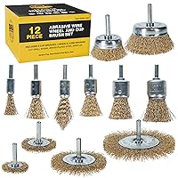 Dura-Gold 12-Piece Abrasive Brass-Coated Wire Wheel, Cup Brush, and End Brush Set, 1/4