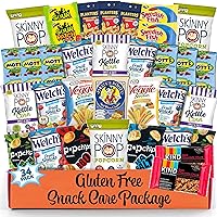 Snack Box gluten free Healthy Snacks Care Package (34 Count) for College Students, Exams, Father's Day, Military, Finals, Office and Gift Ideas. Chips, Popcorn, and granola Bars.