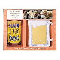 Pearhead Hair of The Dog Pint Glass and Dog Toy Matching Set White Medium