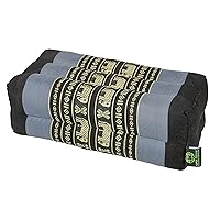 GABUR Meditation Cushion & Yoga Prop, 100% Kapok (Blue Elephants) by Kapok-Dreams, 14 x 6 x 4