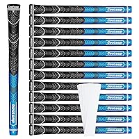 Geoleap Golf Grips Set of 13- Grips with Tapes and Grips with All Repair Kits for Choice,Hybrid Golf Club Grips,Standard/Midsize,All Weather Contral, High Feedback & Traction.