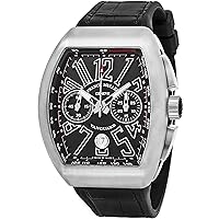 Vanguard Mens Automatic Date Chronograph Black Titanium Face Black Rubber Strap Watch V 45 CC DT TT BR.NR.NR