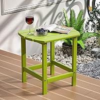 TORVA Patio Adirondack Side Table, Outdoor End Tables All-Weather Resistant HDPE Humidity-Proof Long Time Use for Deck, Lawn,Garden, Porch, Backyard End Table(Lemon Green Color-1 Tier)