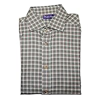 Ralph Lauren Polo Purple Label Mens Green Brown Dress Shirt Italy Medium $425