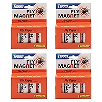 TERRO T518 Magnet Sticky Fly Paper Trap, 4 Pack, Orange