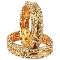 Ethnic Traditional Gold Plated Indian Fashion Polki Bangle Bracelet Partywear Jewelry (2.4)