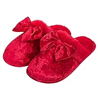 DL Womens-House-Slippers-Memory-Foam, Fluffy Velvet Slip on Scuff Slippers For Women Indoor, Warm Furry Ladies Bedroom Slippers With Non slip Outsole Pink Gray
