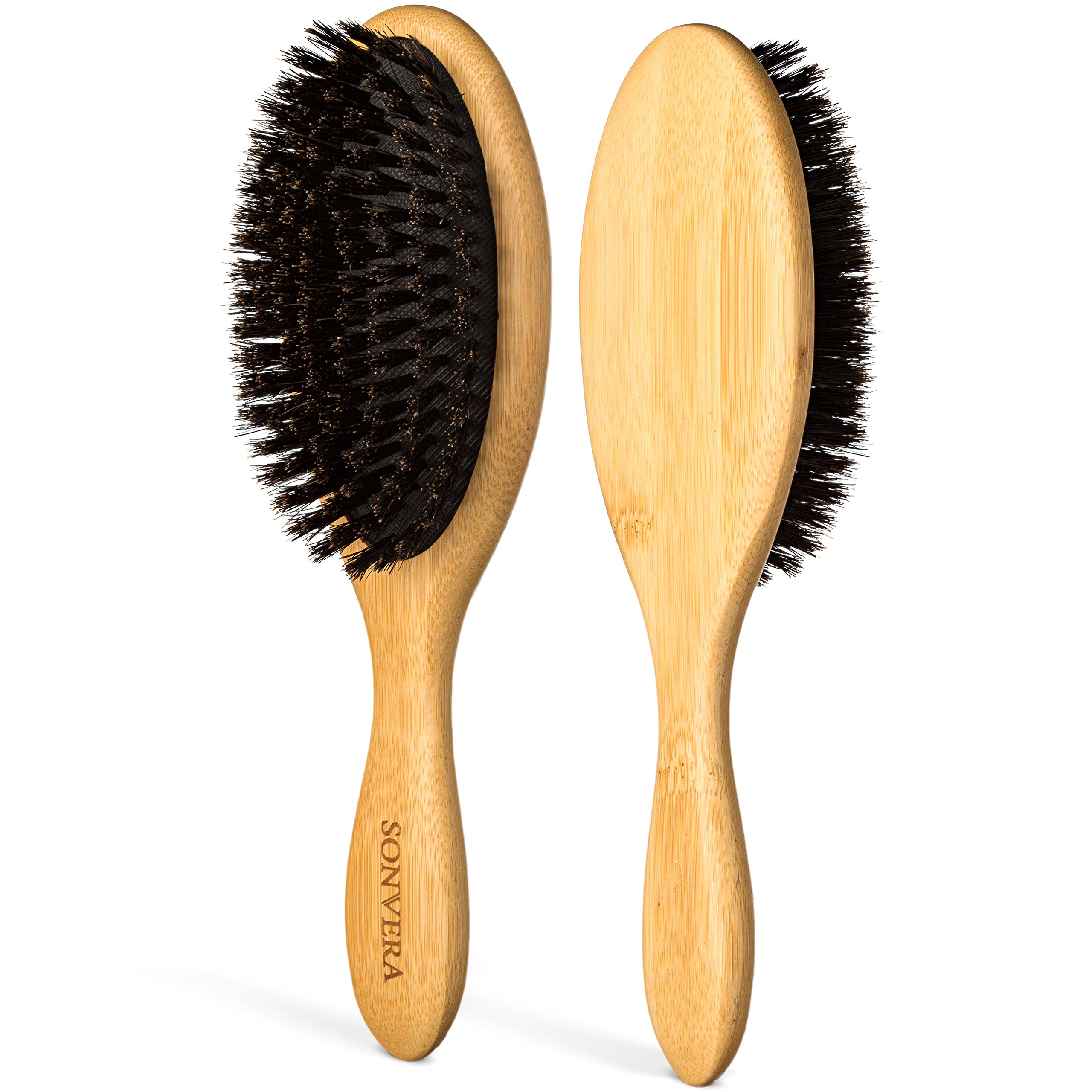 Amazon.com : Boar Bristle Hair Brush Set for Women and Men - Designed for  Thin and Normal Hair - Adds Shine and Improves Hair Texture - Wood Comb and  Gift Bag Included (