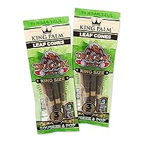 King Palm Prerolled Cones with Filter Tips - All Natrual Pre Rolled Wrap - Organic Palm Leaf Preroll Cone - 3 Cones per Pack, 2 Packs - (Dragon Fruit, King Size)