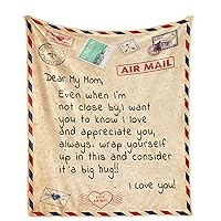 Best Gifts for Mom Happy Birthday Gifts for Mom from Daughter Son Christmas Thanksgiving Valentines Mothers Day to My Mom Blanket Gifts for Her Love Letter Super Soft Throw for Couch Sofa 60