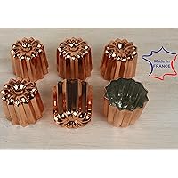 1.75 inch Copper Canele mold from Bordeaux a Set of Six tinned molds