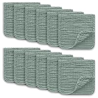 Muslin Burp Cloths Large 100% Cotton Hand Washcloths for Boys & Girls, Baby Essentials Extra Absorbent and Soft Burping Rags for Newborn Registry (Green, 12-Pack, 20