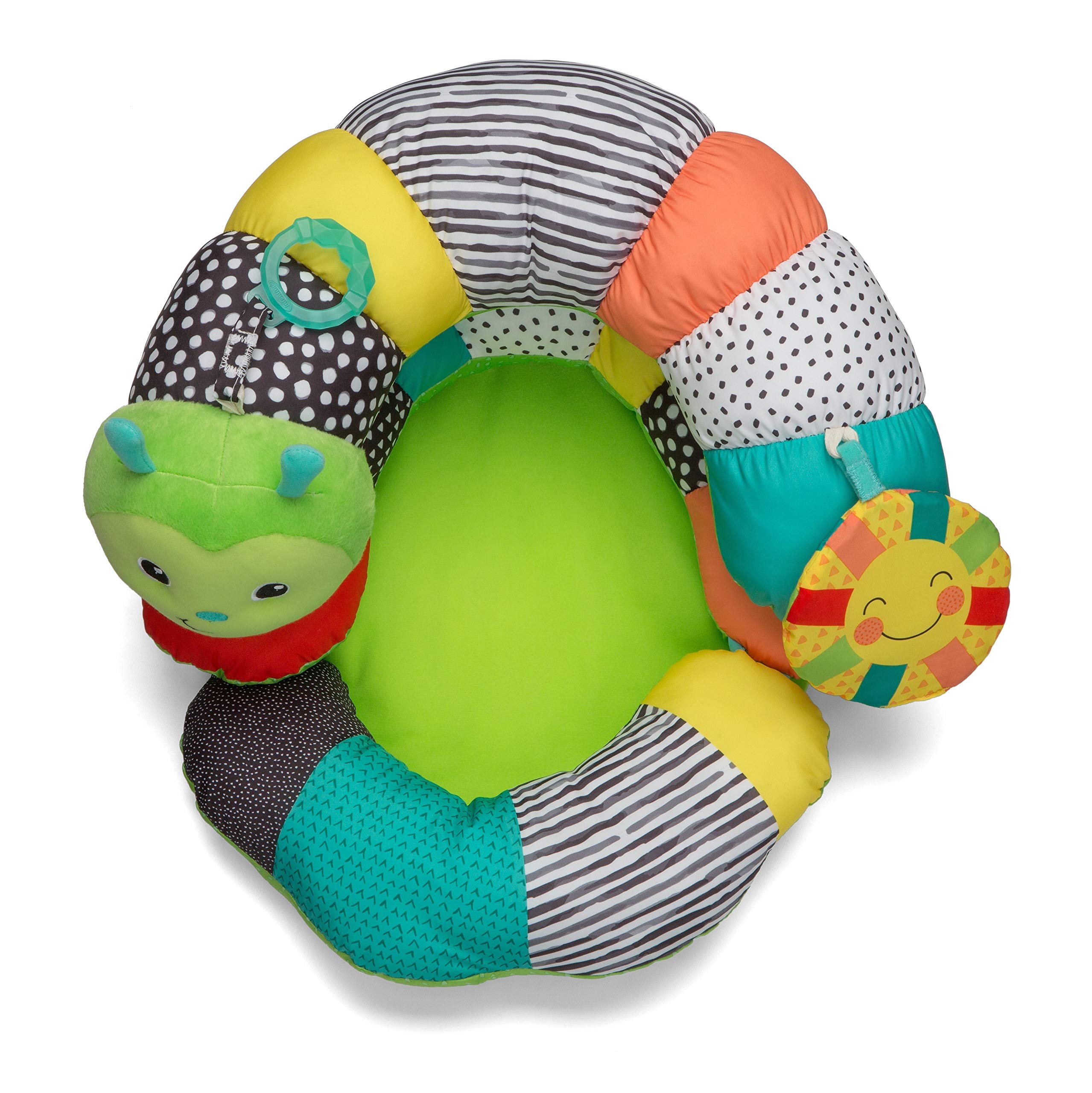 Infantino Prop-A-Pillar Tummy Time & Seated Support - Pillow Support for Newborn and Older Babies, with Detachable Support Pillow and Toys, 3 Piece Set (Pack of 1)