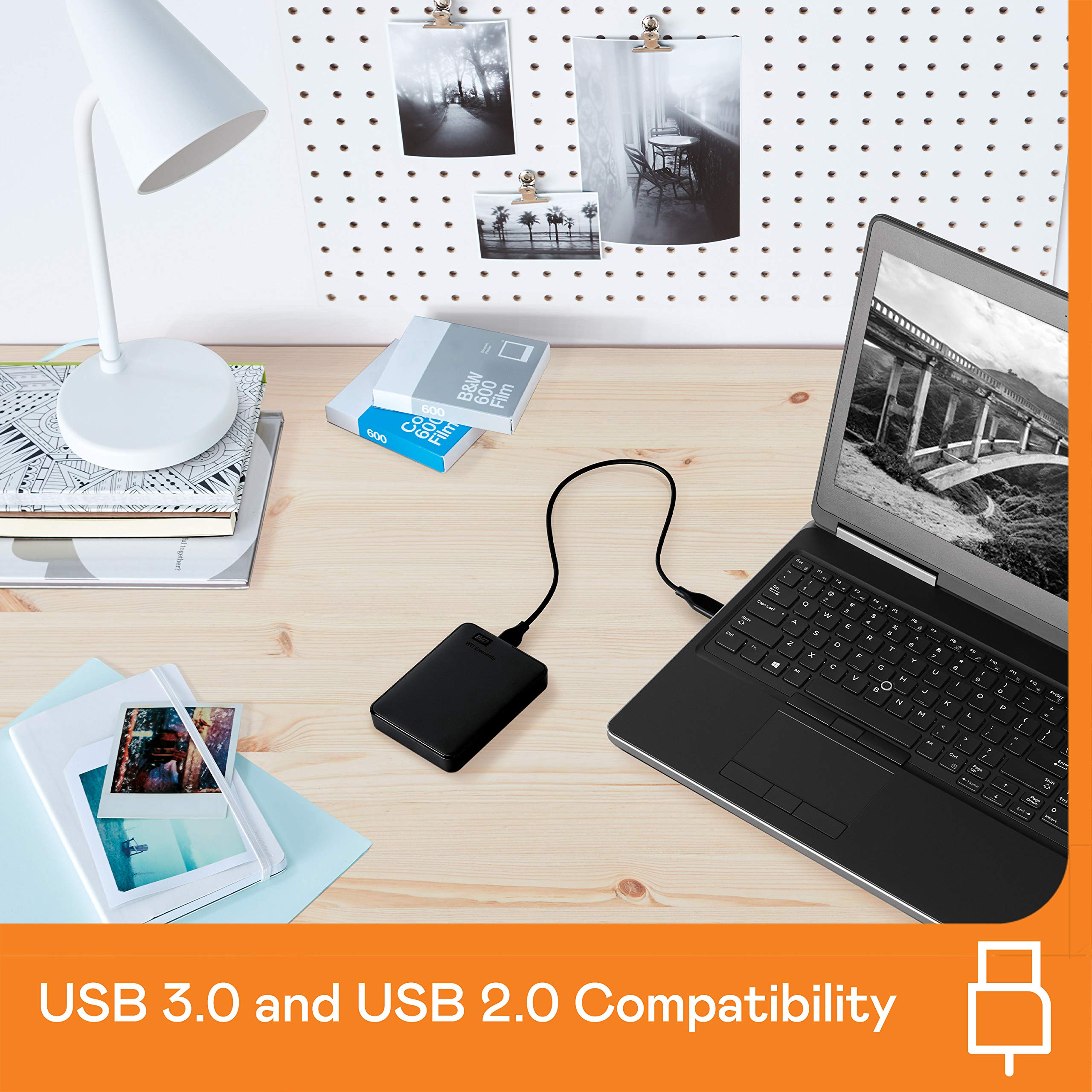 WD 5TB Elements Portable HDD, External Hard Drive, USB 3.0 for PC & Mac, Plug and Play Ready - WDBU6Y0050BBK-WESN