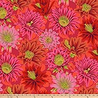 Kaffe Fassett Collective for FreeSpirit Cactus Flower Red, Fabric by the Yard