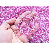 Iridescent Crispy Bingsu Beads for Crunchy Slime, Iridescent Straw Beads, 3D Glitter, Slime Supply (Fuchsia Pink, 25 Gram Bag)