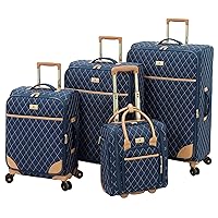LONDON FOG Queensbury With Lightweight, Expandable, Telescoping Handles, Navy, 4 Piece