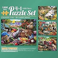 Bits and Pieces - 4-in-1 Multi-Pack - 1000 Piece Jigsaw Puzzles for Adults-Each Measures 20