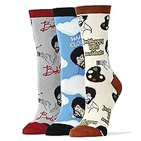 Oooh Yeah Women's Novelty Crew Socks, Funny Socks for Bob Ross, Holiday Socks, Christmas Socks, Crazy Socks