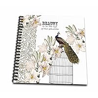 3dRose db_79210_1 Vintage Lilies Peacock Beauty is in The Eye Drawing Book, 8 by 8-Inch