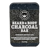GIBS Grooming BBC Charcoal Bar - Deodorizing Soap, Spicy and rich with hints of cardamom, pepper, leather and clove., 6 oz.