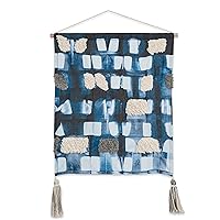 Crane Baby Nautical Nursery Décor, Dyed Cotton Wall Hanging for Boys and Girls, Ocean Blue, 18