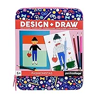 Petit Collage On-the-Go Design & Draw Activity Set – Reusable Magnetic Dress Up Toy for Kids with Kids Drawing Pad – Creative Toys for Ages 5+ – Ideal Travel Activity for Kids