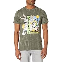 space jam Tune Squad Brushed Dye Men's Short Sleeve T-Shirt-Warner Bros-Bugs Bunny, Lola, Marvin & Daffy