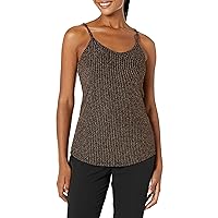 Angie Women's Rib Knit Cami with Sparkle Threads