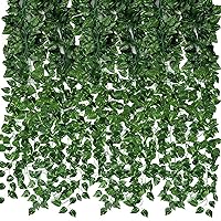 24 Pack 173ft Artificial Ivy Greenery Garland, Fake Vines Hanging Plants Backdrop for Room Bedroom Wall Decor, Green Leaves for Jungle Theme Party Wedding Decoration