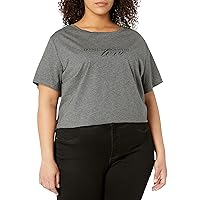 City Chic Women's Apparel Women's Plus-Size Casual tee with Slogan Front Shirt, Dark Charcoal, XS