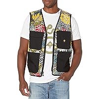 LRG Mens Men's Tropic Roots Vest With Pockets and Zipper