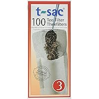 T-Sac Tea Filter Bags, Disposable Tea Infuser, Number 3-Size, 3 to 8-Cup Capacity, Set of 100