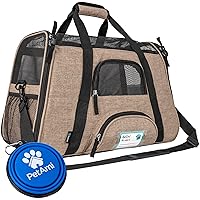 Airline Approved Pet Carrier for Cat, Soft Sided Dog Carrier for Small Dog, Cat Travel Supplies Accessories for Indoor Cat, Ventilated Pet Carrying Bag Medium Kitten Puppy, Large Heather Taupe