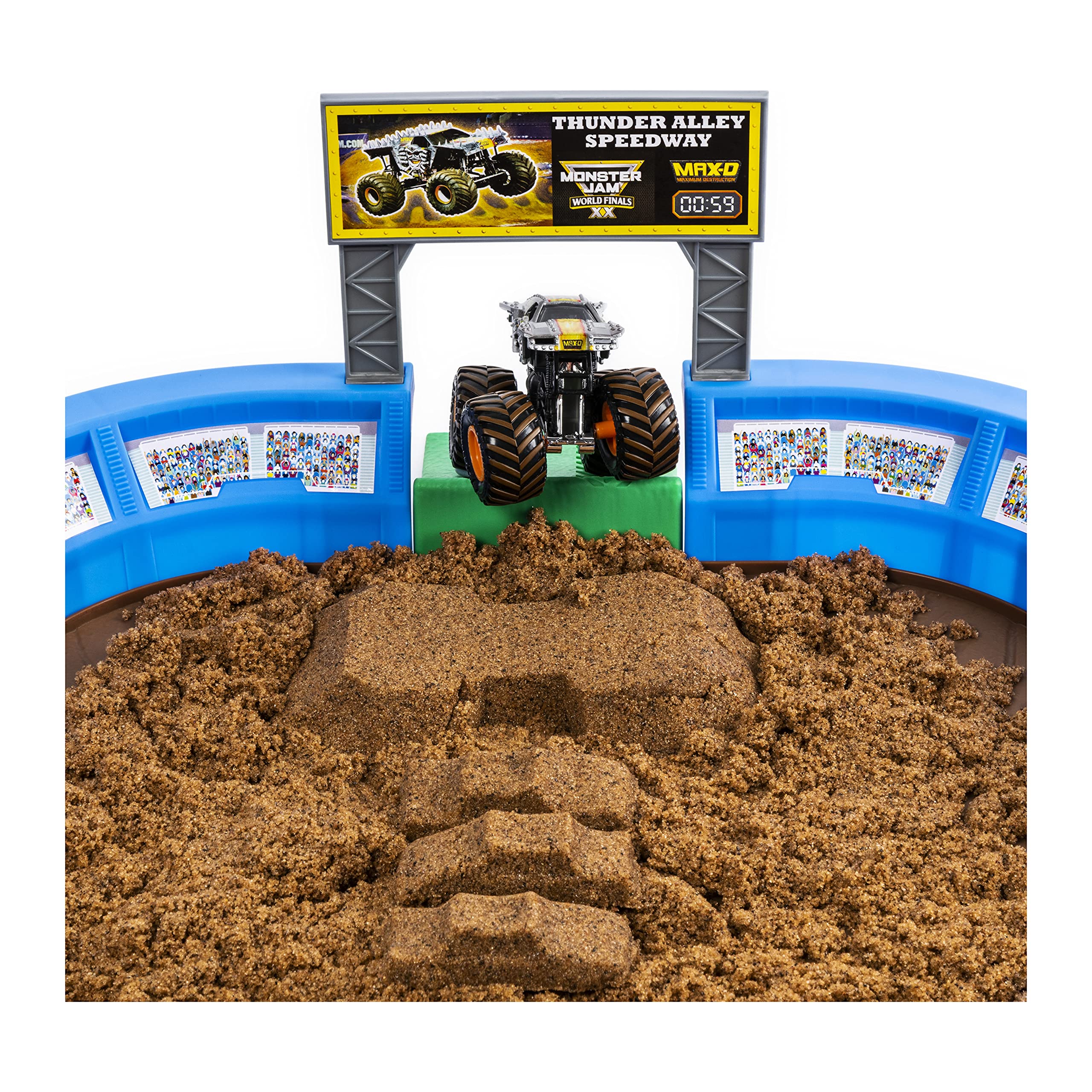 Monster Jam, Monster Dirt Arena 24-Inch Playset with 2lbs of Monster Dirt and Exclusive 1:64 Scale Die-Cast Monster Jam Truck