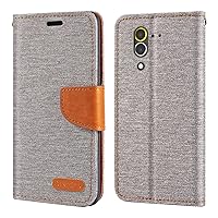 for CAT S60 Case, Oxford Leather Wallet Case with Soft TPU Back Cover Magnet Flip Case for CAT S60 (4.7”)