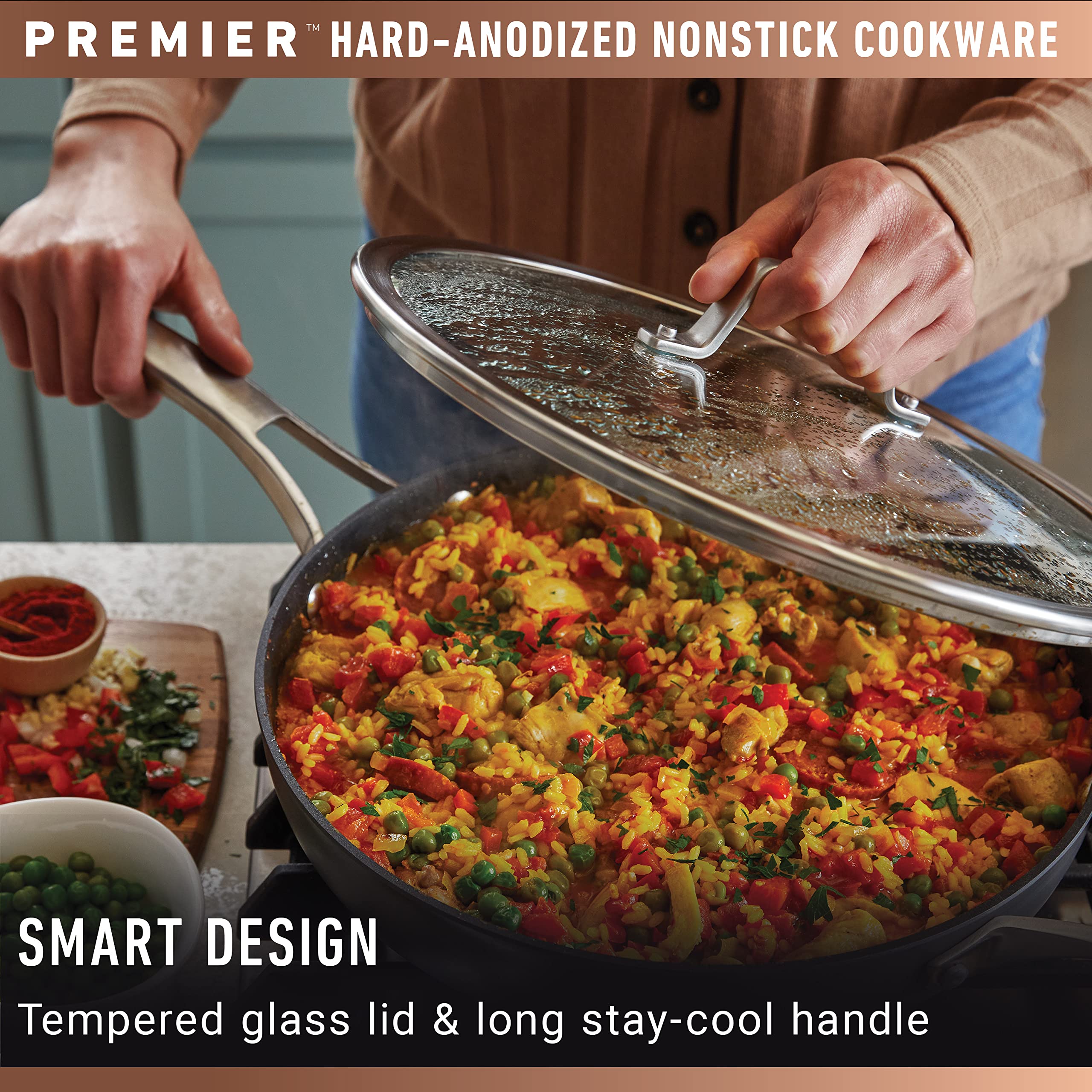 Calphalon Premier Hard-Anodized Nonstick Cookware, 11-Piece Pots and Pans Set