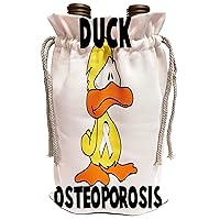 3dRose Dooni Designs Cause Awareness Ribbon Designs - Duck Osteoporosis Awareness Ribbon Cause Design - Wine Bag (wbg_114445_1)