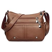 Women Soft PU Leather Shoulder Handbag Multi Pocket Crossbody Bag Ladies Medium Roomy Purses Fashion Tote Top Handle Satchel